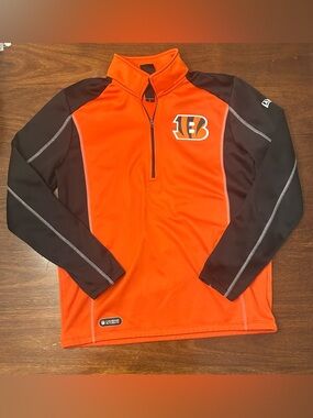 NFL Cincinnati Bengals Orange and Black Quarter-Zip Pullover